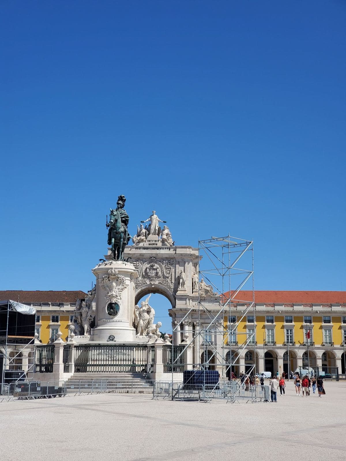 The statue and arch at Praça do Comércio in Lisbon